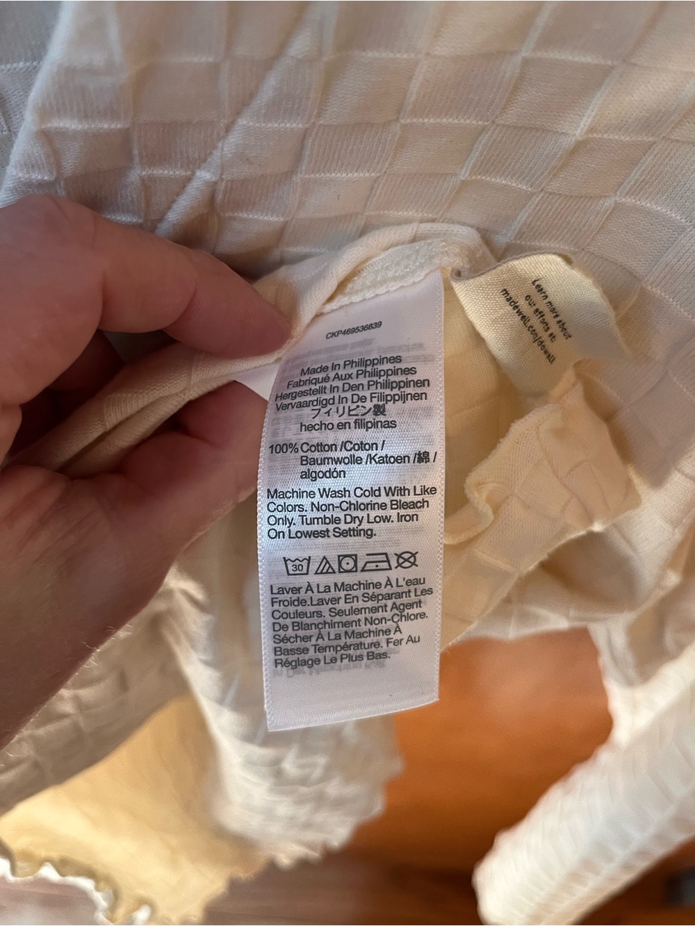 Madewell Women's Cream Textured Button-Front Top - Picture 6 of 8